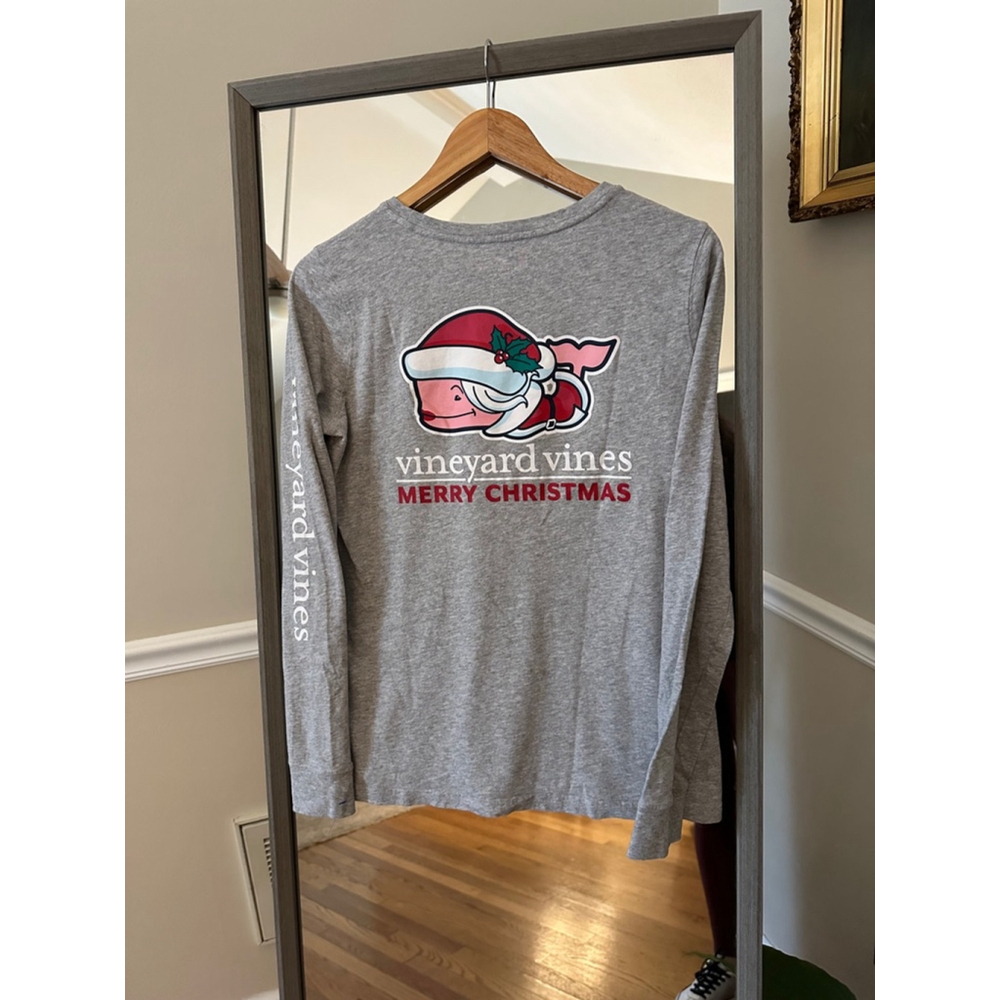 Vineyard Vines Christmas Whale Long Sleeve T-Shirt Small